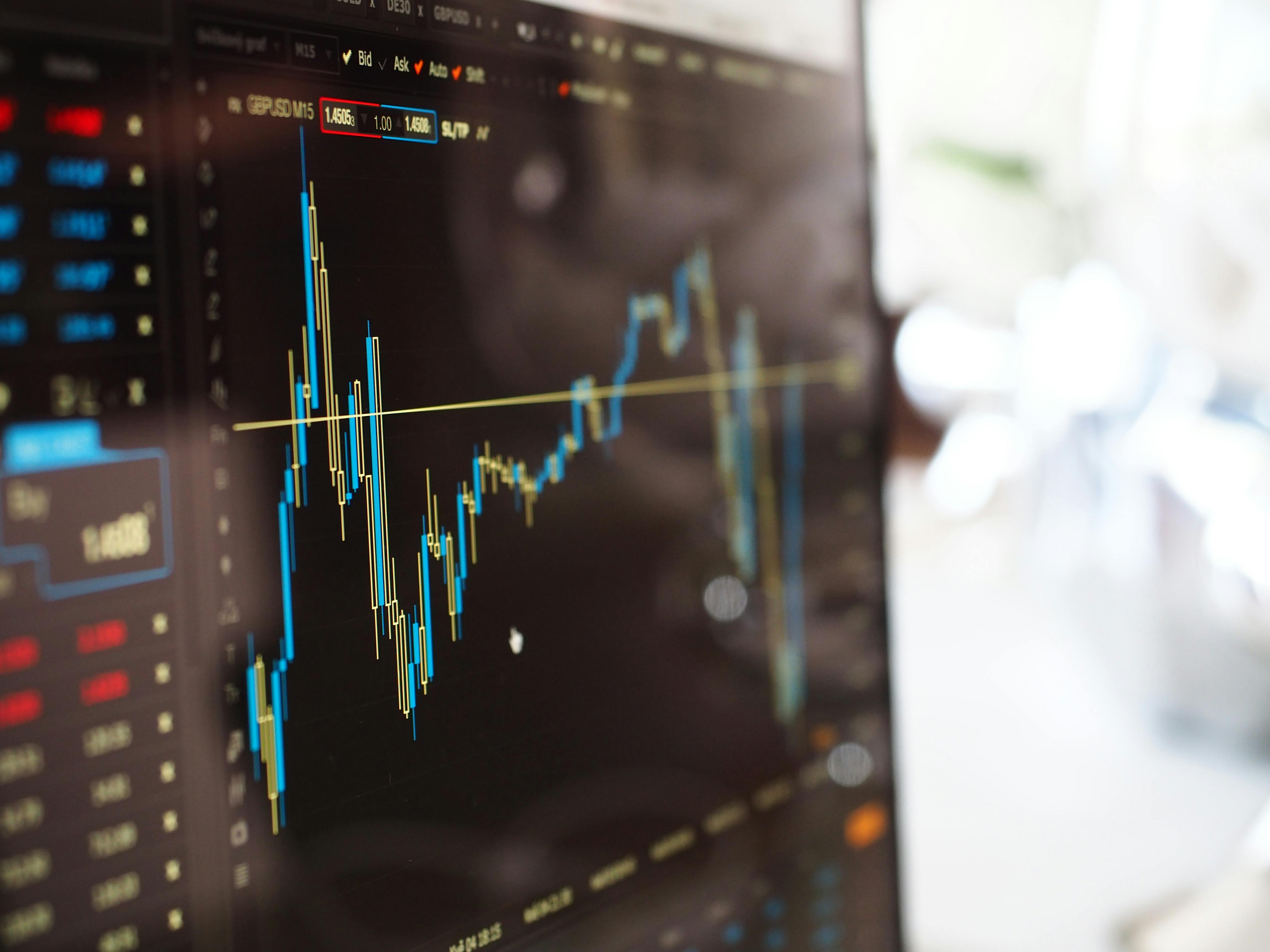 Image of stock value on a computer