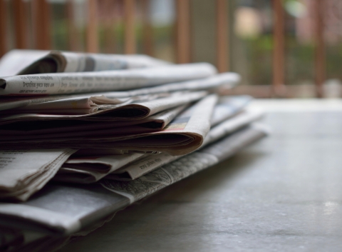 A stack of news papers
