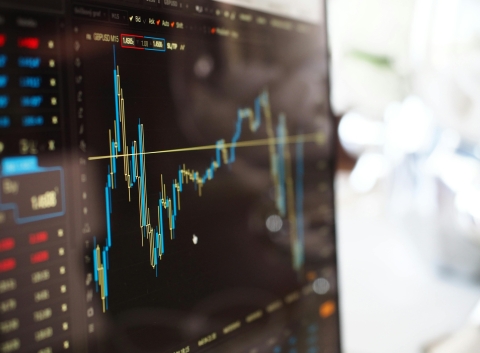 Image of stock value on a computer